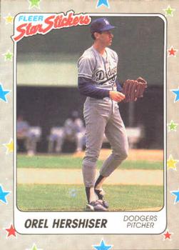 1988 Fleer Sticker Baseball Cards        092      Orel Hershiser
